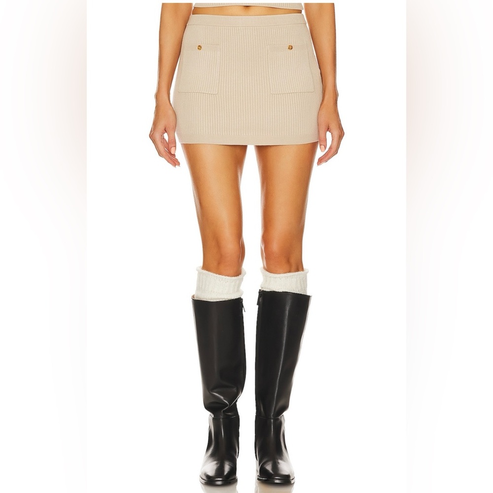 Helsa Gail Mini Skirt In Oyster
